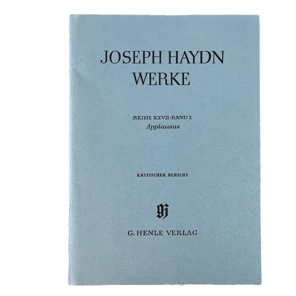 Joseph Haydn Werke Reihe XXVII Band 2 Applause
